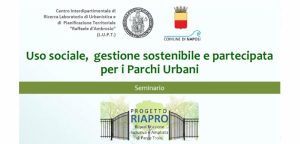 Uso sociale, gestione sostenibile e partecipata per i parchi urbani – Venerdì 6 maggio alle 16.00