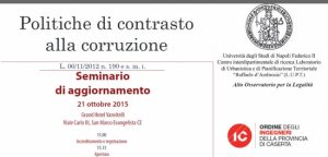 Seminario di aggiornamento “Strategie di contrasto alla corruzione”