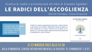 Presentazione del libro “Le Radici dell’Accoglienza”, di Giovanna Sgambati